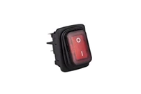 30*22mm Siyah Gövde 2NO Işıklı Terminalli (0-I) Baskılı Kırmızı A54 Serisi Anahtar